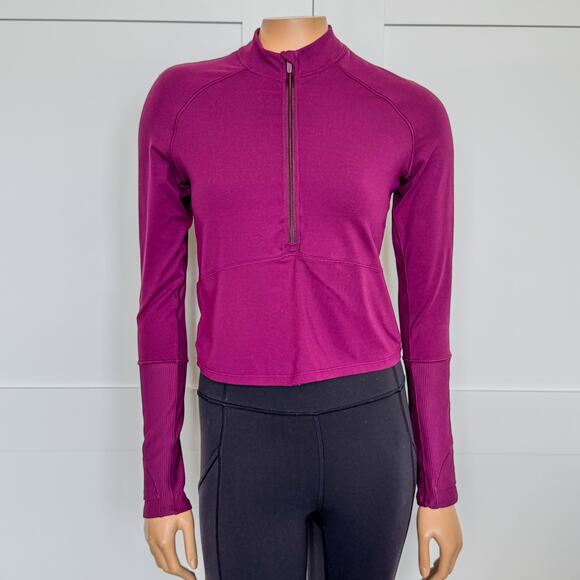 Lululemon Rulu Cropped Long Sleeve 1/2 Zip Marvel Purple Pullover, Women’s 8 - Picture 8 of 8